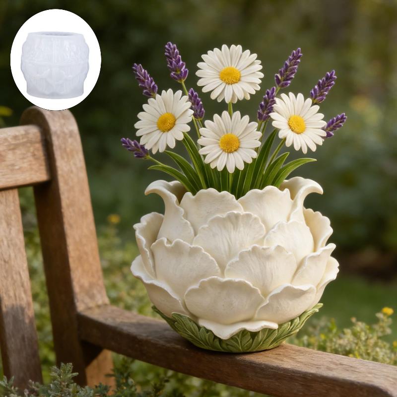 Potsticker Mold - Cetakan Silikon Pot Bunga Peony 3D