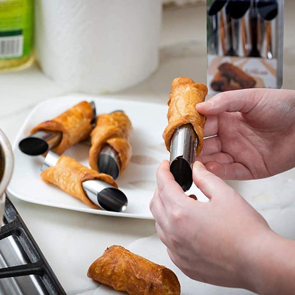 Cetakan Cannoli Logam 6 pcs/se - Danish Pancake Pan ulasan dan harga