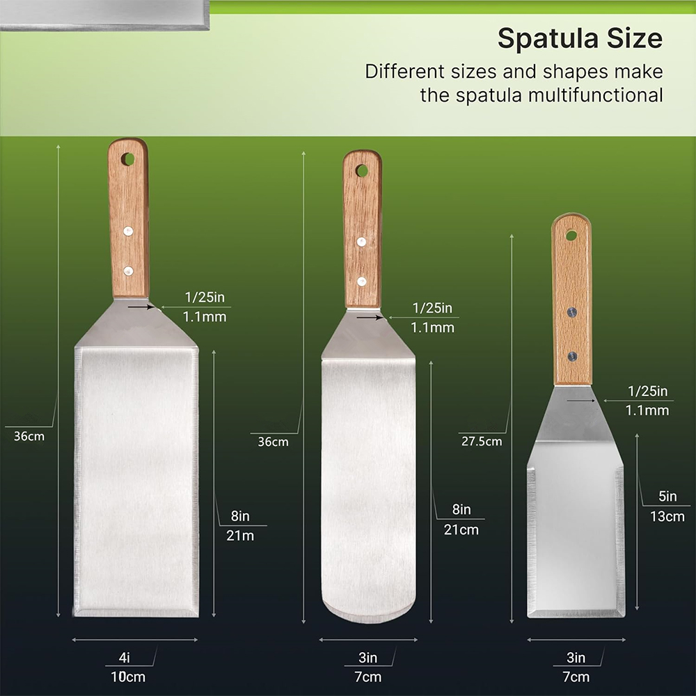 LMETJMA Set Spatula Logam Stai - Okonomiyaki Spatula ulasan dan harga