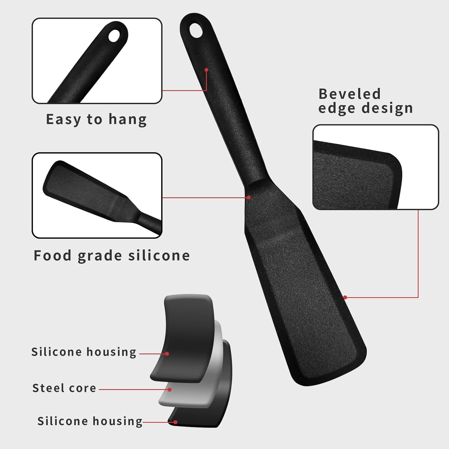 1 Buah Spatula Tipis Silikon K - Okonomiyaki Spatula ulasan dan harga